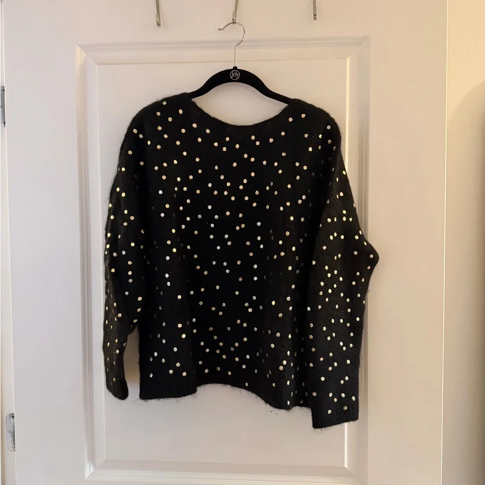 Sezane Lizy Cardigan Noir/doré - Size S - Picture 5 of 5